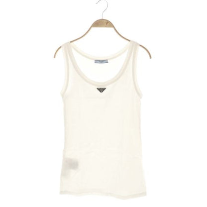 Prada Ribbed Knit Jersey Tank Top 38 White 39546x Do - OS