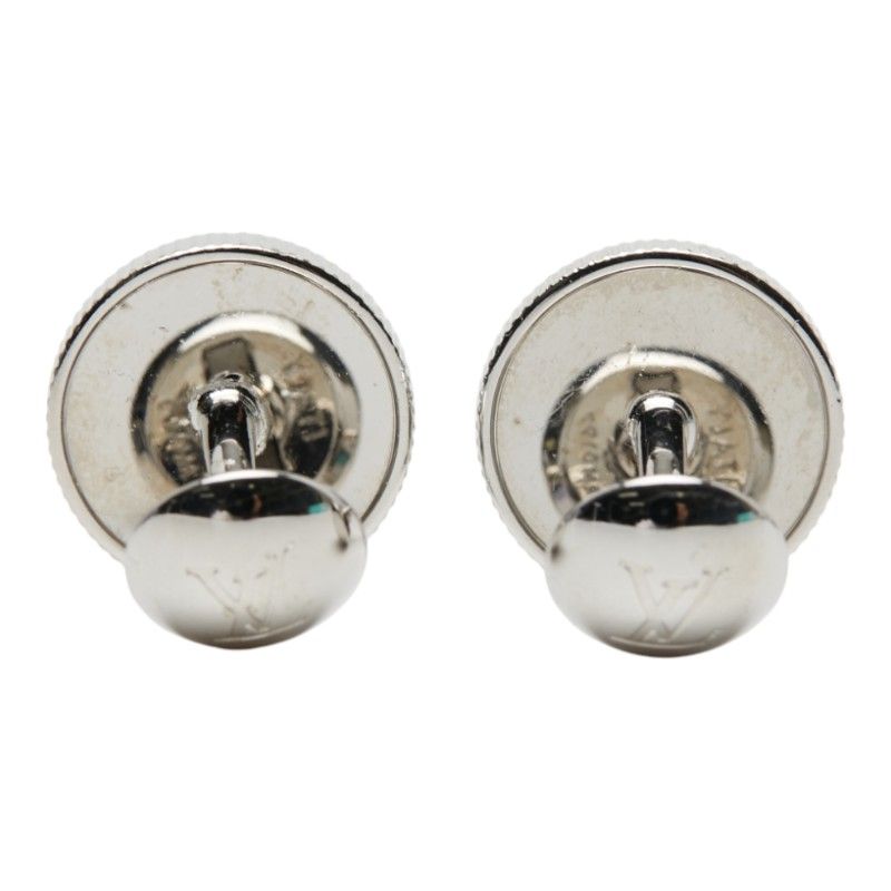 Louis Vuitton Bouton de Manchettes Medallion Cufflinks M63673 Silver Metal PVC