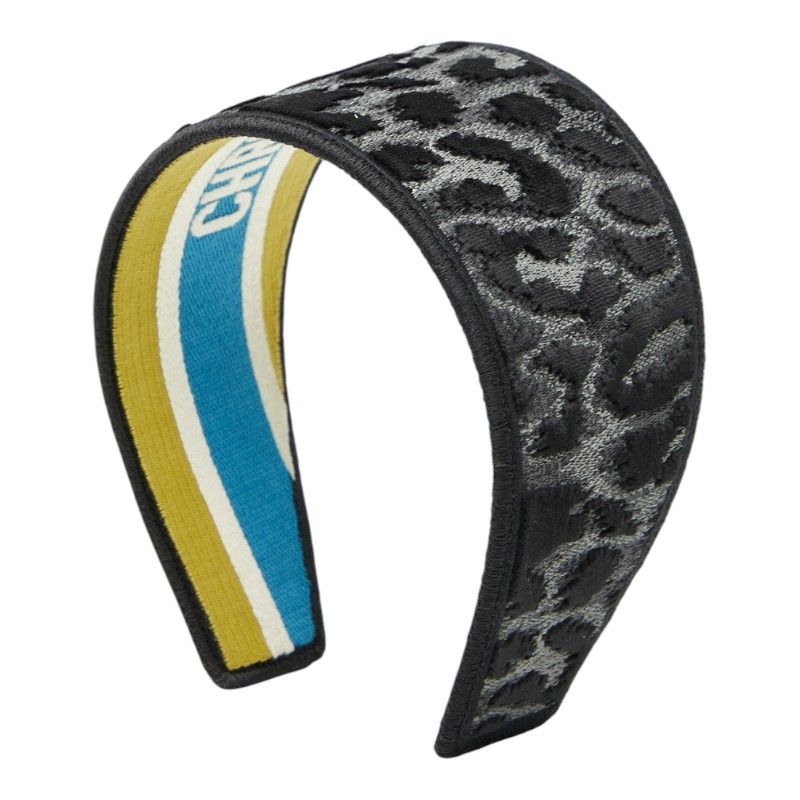 Dior Leopard Catsuit Hair Accessory Black Multicolor Canvas Women's Dior