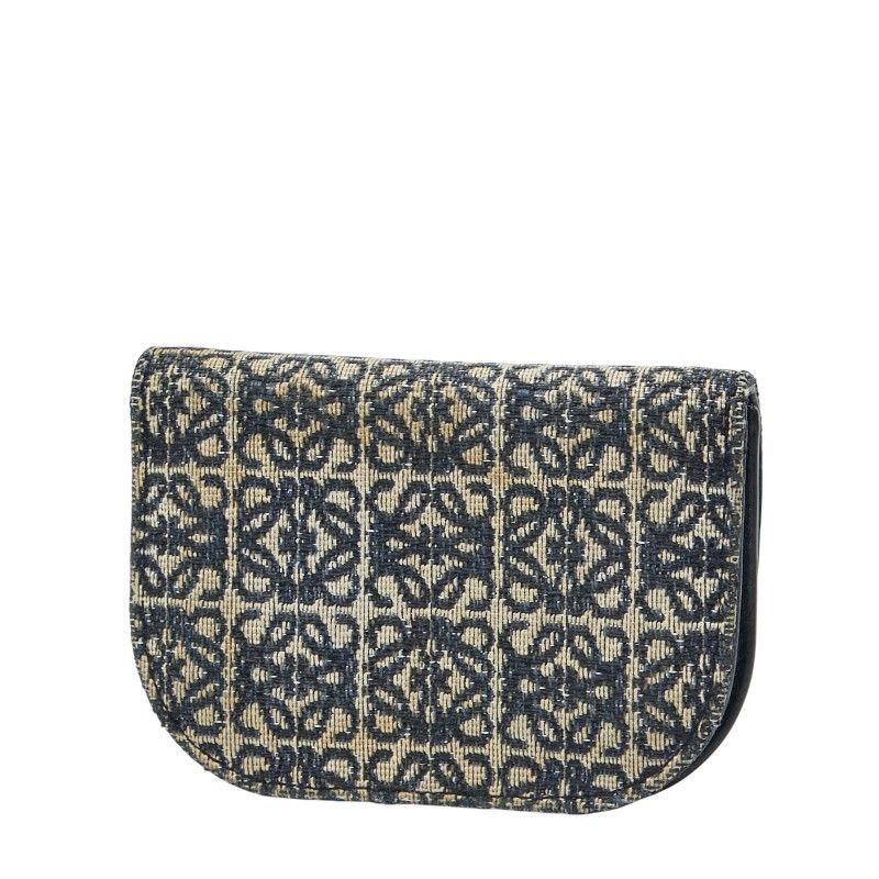 Loewe Repeat Anagram Goya Navy Beige Canvas Leather Women's Loewe
