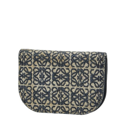 Loewe Repeat Anagram Goya Navy Beige Canvas Leather Women's Loewe