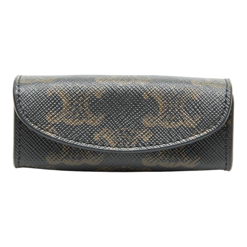 Celine Triomphe Lip Case Black Brown PVC Leather Women's Celine