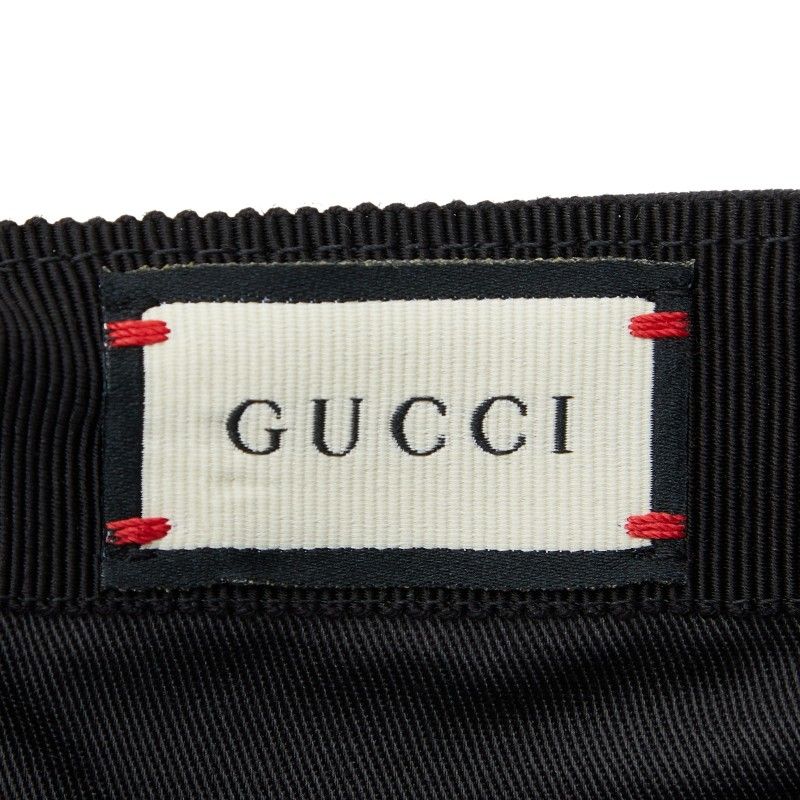 Gucci Embroidery Baseball Cap Size XL 59cm (23.23in) 596211 Black Red Cotton