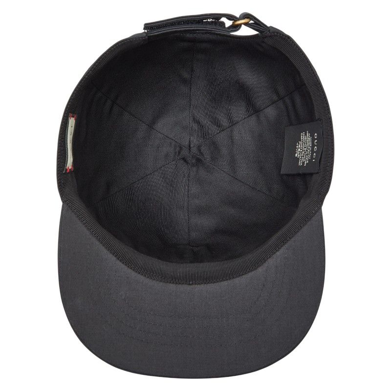 Gucci Embroidery Baseball Cap Size XL 59cm (23.23in) 596211 Black Red Cotton