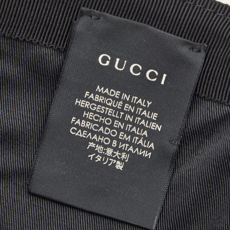 Gucci Embroidery Baseball Cap Size XL 59cm (23.23in) 596211 Black Red Cotton