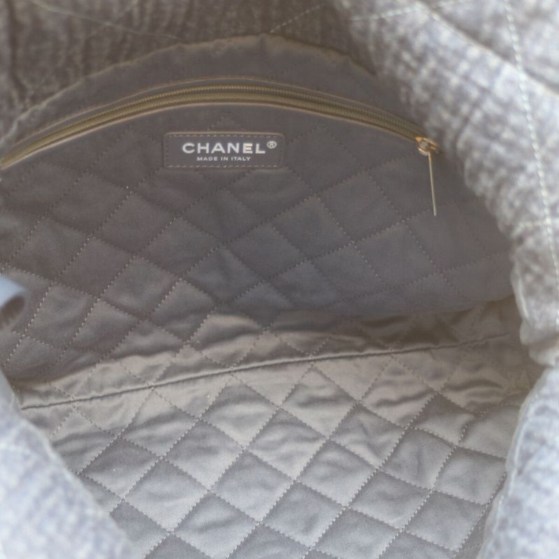 Chanel As3260 Blue Denim Gold and Silver Hardware Chanel 22 Small
