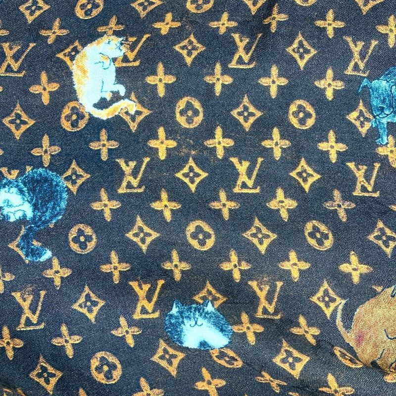Louis Vuitton Shawl Etoile Cat Glam Mp2265 Wool Brown