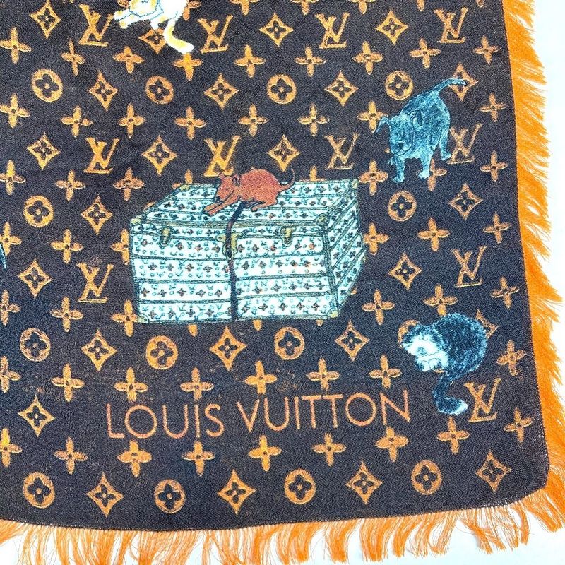 Louis Vuitton Shawl Etoile Cat Glam Mp2265 Wool Brown