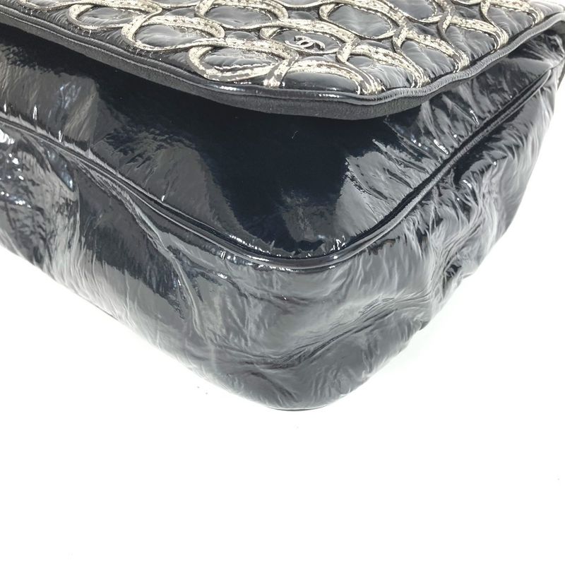 Chanel Shoulder Bag CC Coco Logo Coated Canvas Black