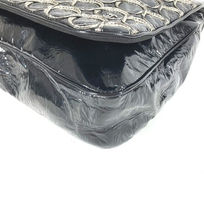 Chanel Shoulder Bag CC Coco Logo Coated Canvas Black