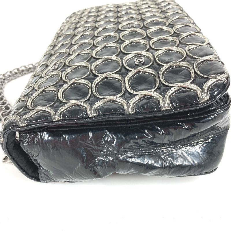 Chanel Shoulder Bag CC Coco Logo Coated Canvas Black