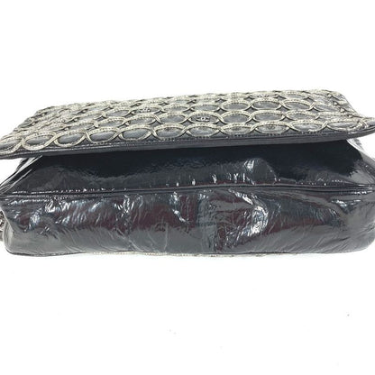 Chanel Shoulder Bag CC Coco Logo Coated Canvas Black