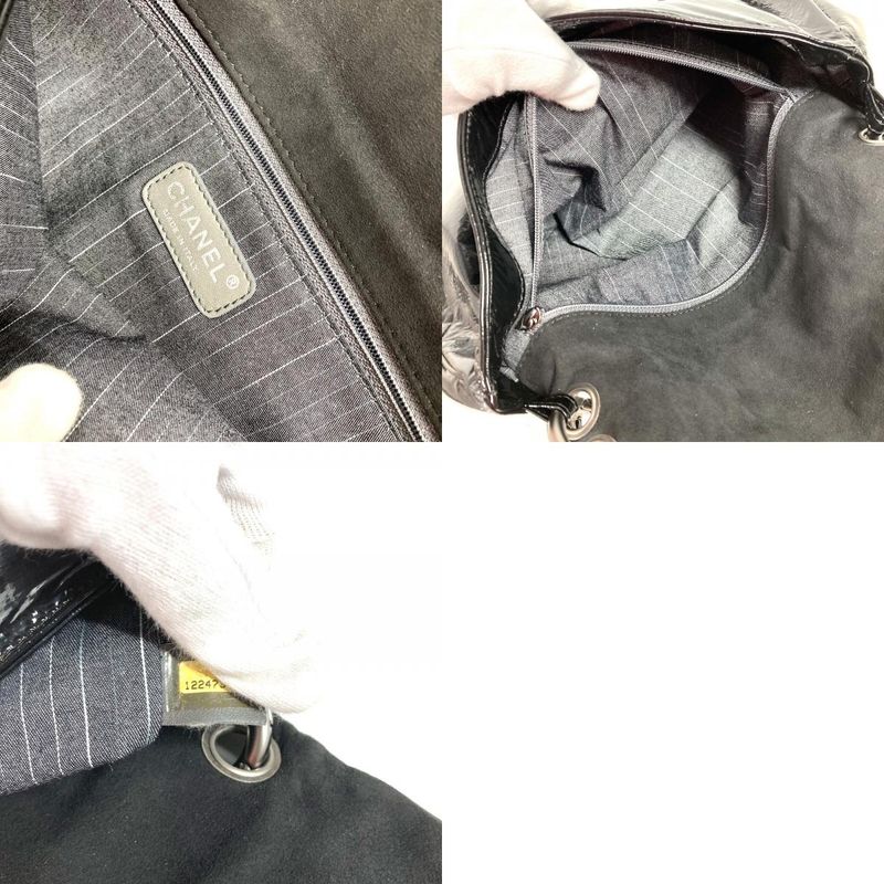 Chanel Shoulder Bag CC Coco Logo Coated Canvas Black