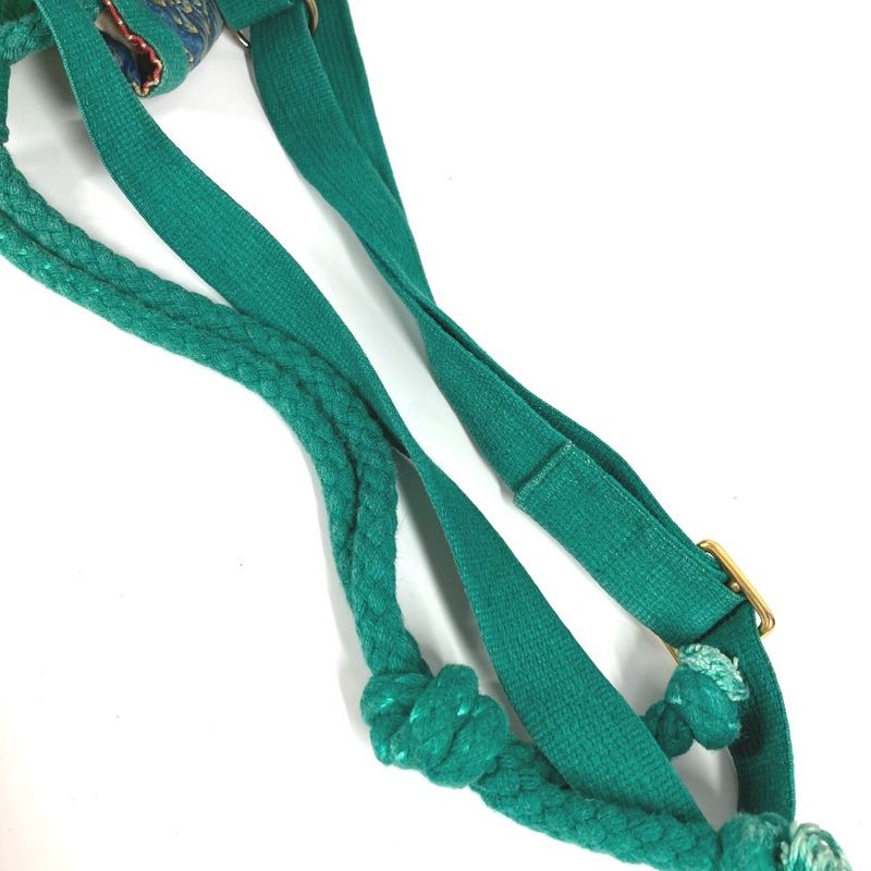 Hermes Shoulder Bag Bird Print Cotton Green
