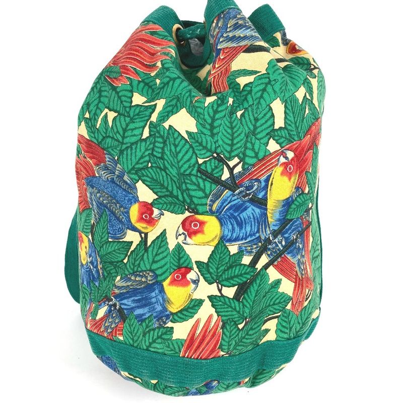 Hermes Shoulder Bag Bird Print Cotton Green
