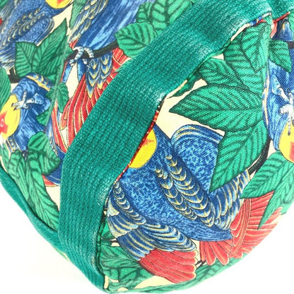 Hermes Shoulder Bag Bird Print Cotton Green