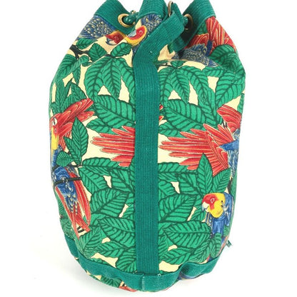Hermes Shoulder Bag Bird Print Cotton Green