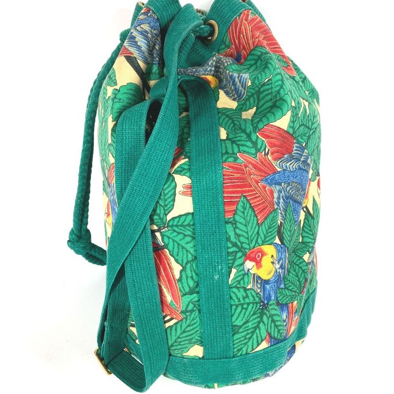 Hermes Shoulder Bag Bird Print Cotton Green