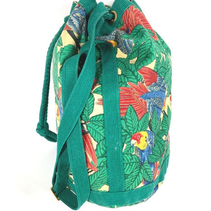 Hermes Shoulder Bag Bird Print Cotton Green