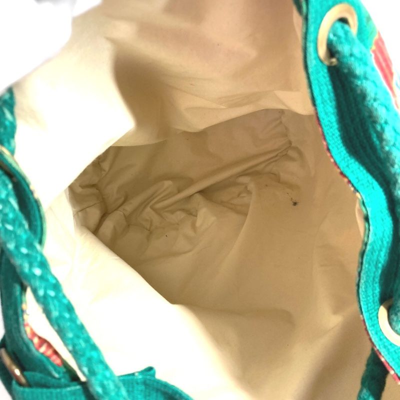 Hermes Shoulder Bag Bird Print Cotton Green