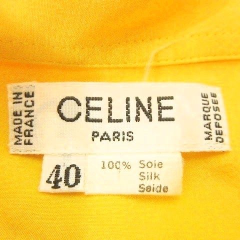 Celine Old Celine Gilou Macadam Embroidered Silk Shirt Long Sleeves Made in