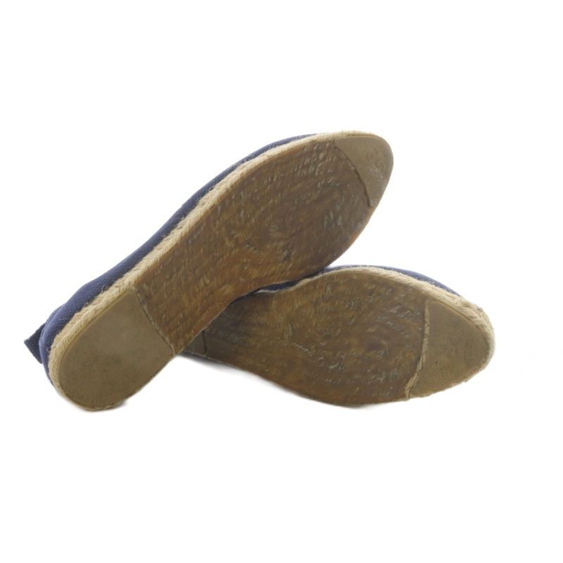 Hermes Slip on Flats Espadrilles Canvas 35 Navy Yo27 - Gy57