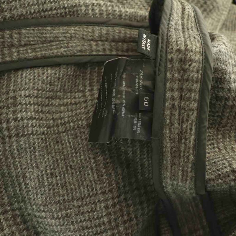 Prada Coat Stencil Collar Outerwear Long Wool Alpaca Blend 50 Grey Nr - Gy20