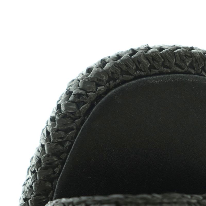 Prada Sandals Crochet Platform Logo 25.0cm (9.84in) Black Mi - Gy20