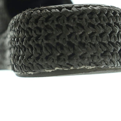 Prada Sandals Crochet Platform Logo 25.0cm (9.84in) Black Mi - Gy20