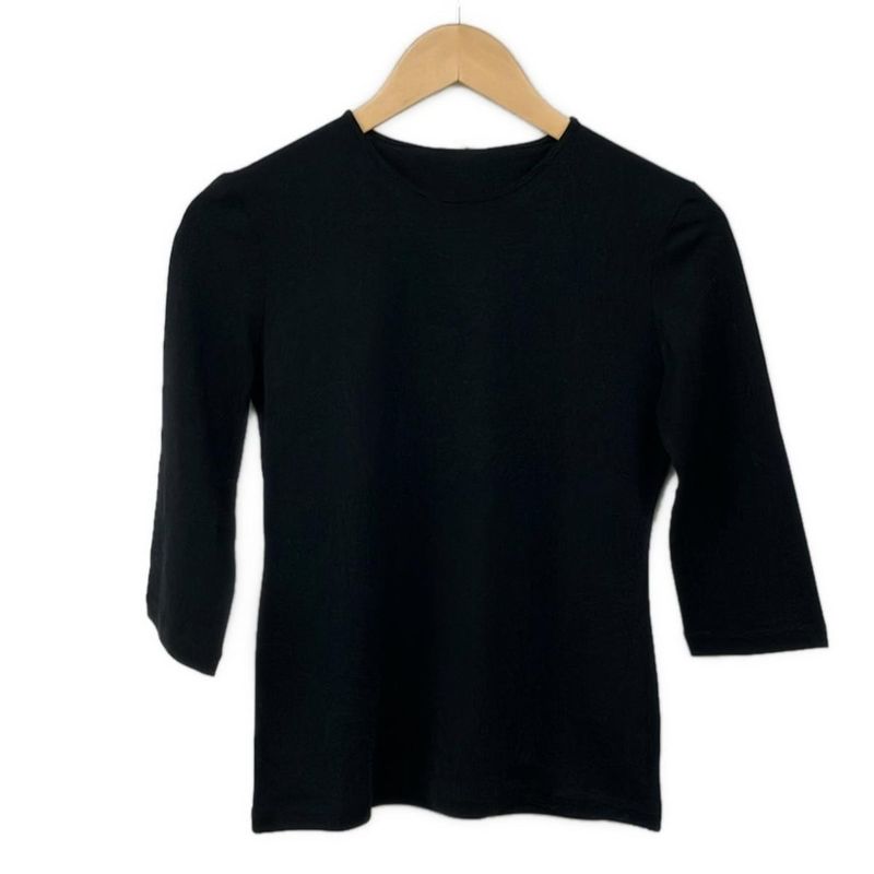 Hermes Seventh Sleeve Cut and Sewn Size 34 S Women's - Black Crew Neck