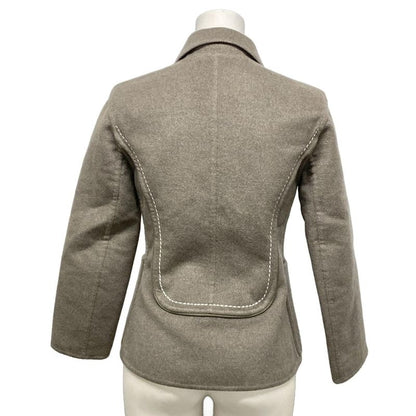 Hermes Jacket Size 34 S Women - 2h0202db Grey Beige Long Sleeves Stitching Fall