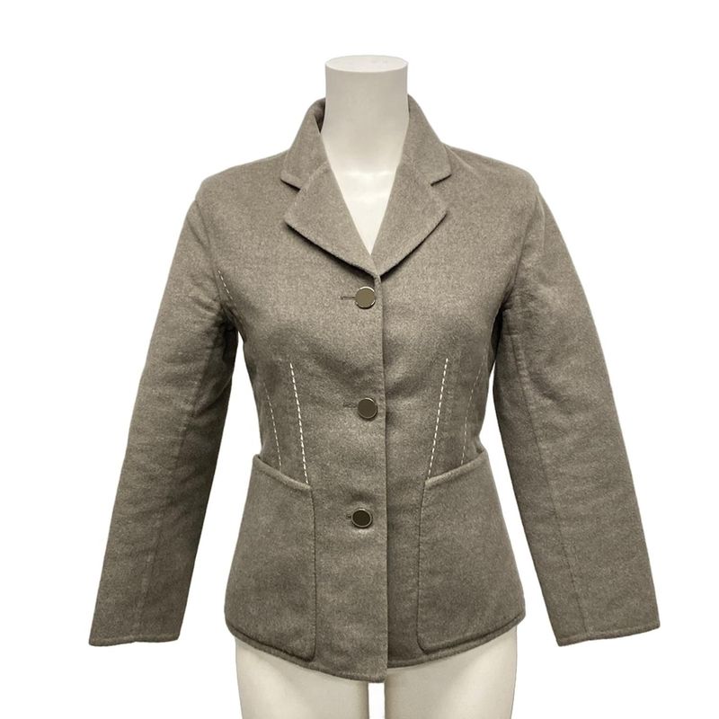 Hermes Jacket Size 34 S Women - 2h0202db Grey Beige Long Sleeves Stitching Fall