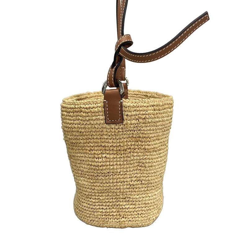 Loewe Shoulder Bag Anagram Pochette Basket Bag Natural (Beige) X Tan (Brown) X