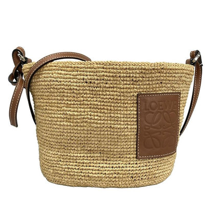 Loewe Shoulder Bag Anagram Pochette Basket Bag Natural (Beige) X Tan (Brown) X