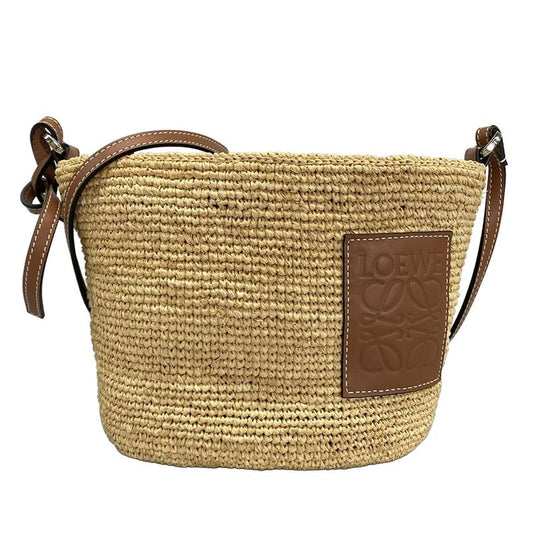 Loewe Shoulder Bag Anagram Pochette Basket Bag Natural (Beige) X Tan (Brown) X