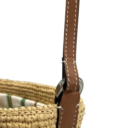 Loewe Shoulder Bag Anagram Pochette Basket Bag Natural (Beige) X Tan (Brown) X