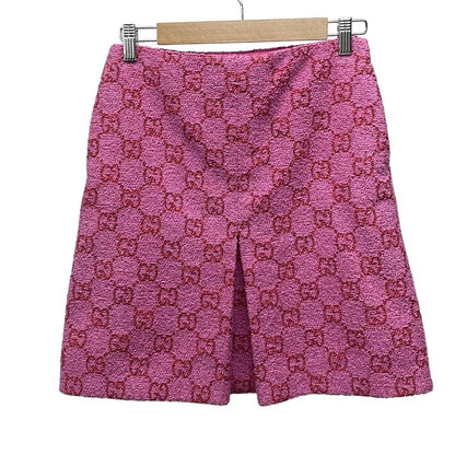 Gucci Skirt Size 36 S Women - 788955 Zaqh4 Pink and Red Knee Length Boucles