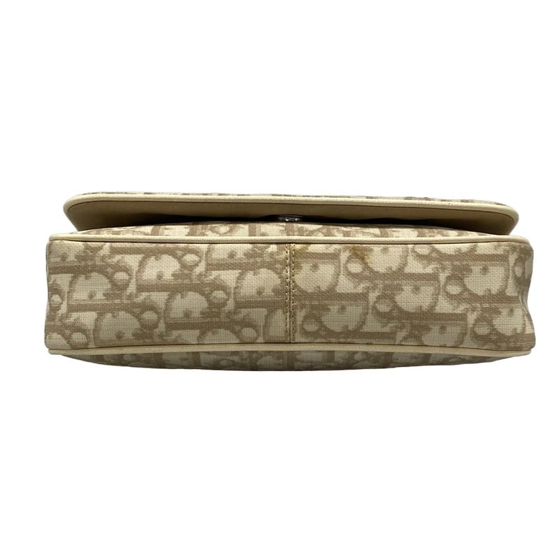 Dior Christian Dior Shoulder Bag Flower Ivory X Brown X Multi Leather