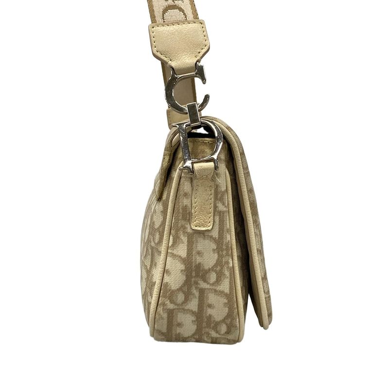 Dior Christian Dior Shoulder Bag Flower Ivory X Brown X Multi Leather
