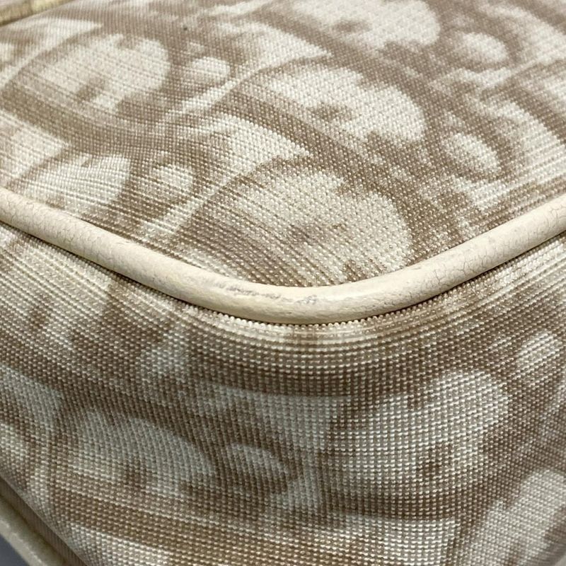 Dior Christian Dior Shoulder Bag Flower Ivory X Brown X Multi Leather
