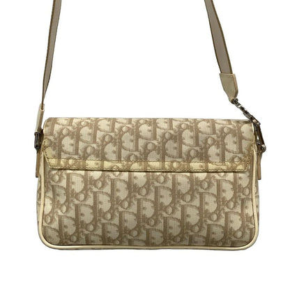 Dior Christian Dior Shoulder Bag Flower Ivory X Brown X Multi Leather