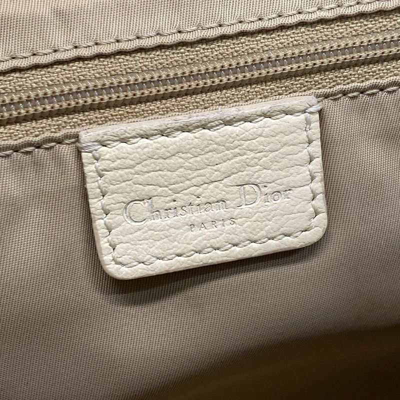 Dior Christian Dior Shoulder Bag Flower Ivory X Brown X Multi Leather