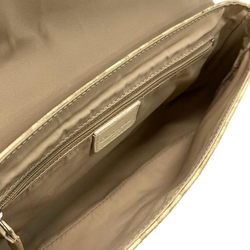 Dior Christian Dior Shoulder Bag Flower Ivory X Brown X Multi Leather