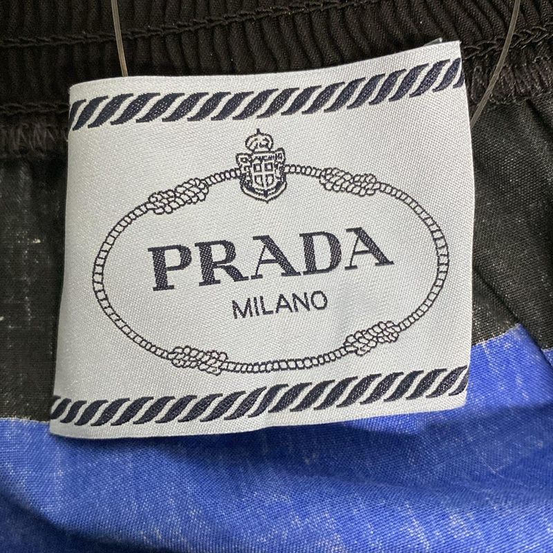 Prada Dress Size 38 S Women - Black X Navy X Multi Crew Neck Short Sleeves Knee