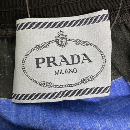 Prada Dress Size 38 S Women - Black X Navy X Multi Crew Neck Short Sleeves Knee