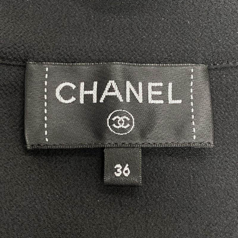 Chanel Long Sleeve Shirt Blouse Size 36 S Women - P80340 Black 2025aw Silk