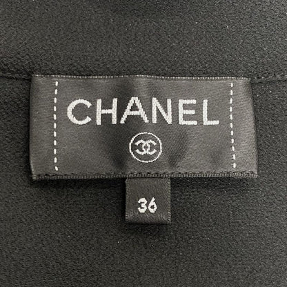 Chanel Long Sleeve Shirt Blouse Size 36 S Women - P80340 Black 2025aw Silk