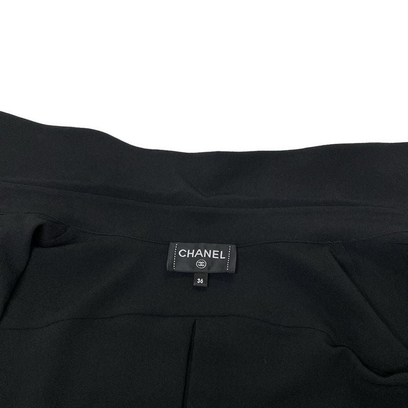 Chanel Long Sleeve Shirt Blouse Size 36 S Women - P80340 Black 2025aw Silk