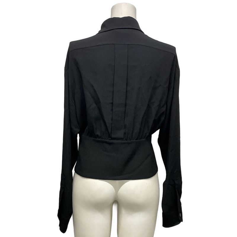 Chanel Long Sleeve Shirt Blouse Size 36 S Women - P80340 Black 2025aw Silk