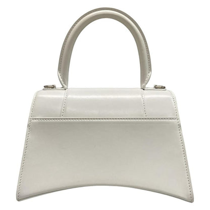 Balenciaga Handbag Hourglass Top Handle Small 593546 White Leather
